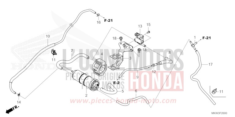 CUVETTE de NC750X "Méca" MAT BALLISTIC BLACK METALLIC (NHA86) de 2023